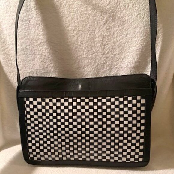 2 x *HP* Kenneth Cole black and white leather shoulder bag. NWOT - Picture 1 of 14